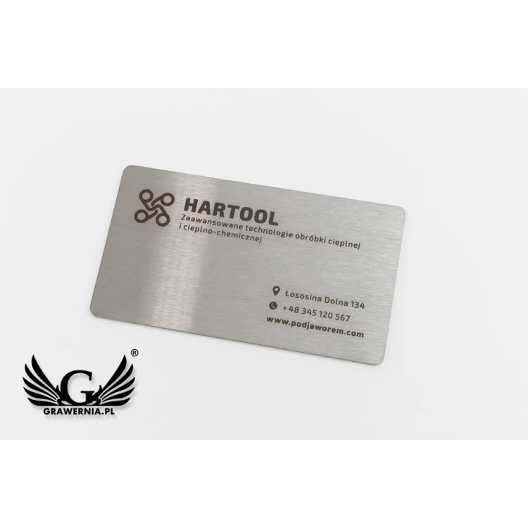 Laser Engraved Steel Business Cards - WIZ032