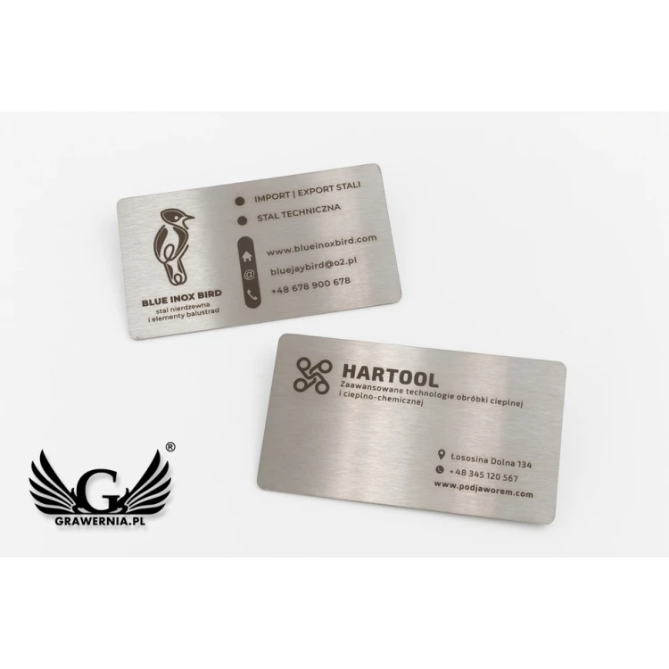 Laser Engraved Steel Business Cards - WIZ032