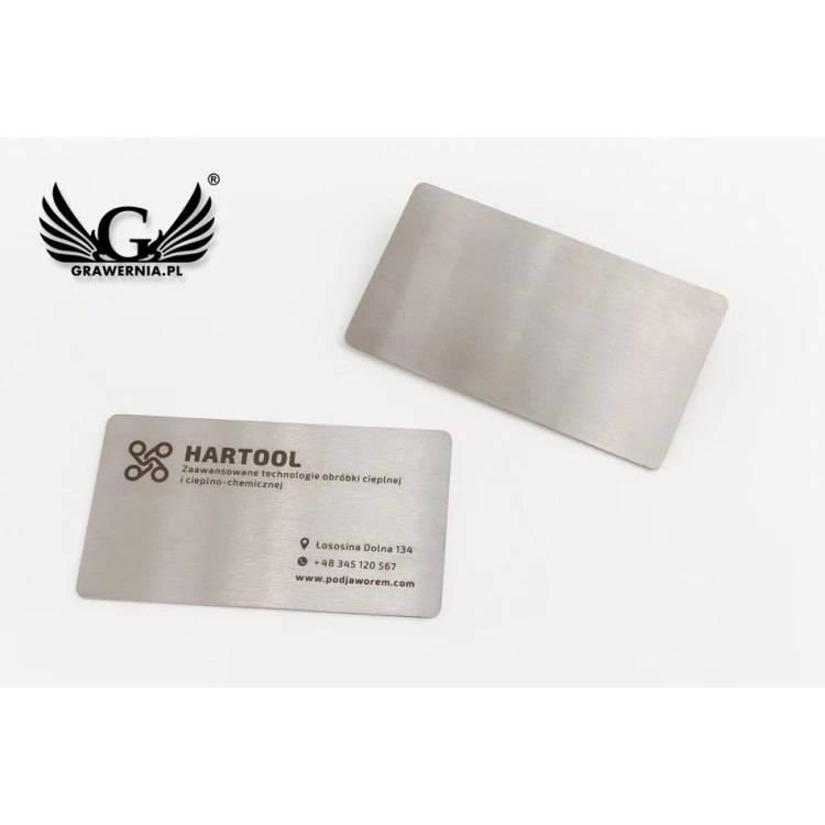 Laser Engraved Steel Business Cards - WIZ032