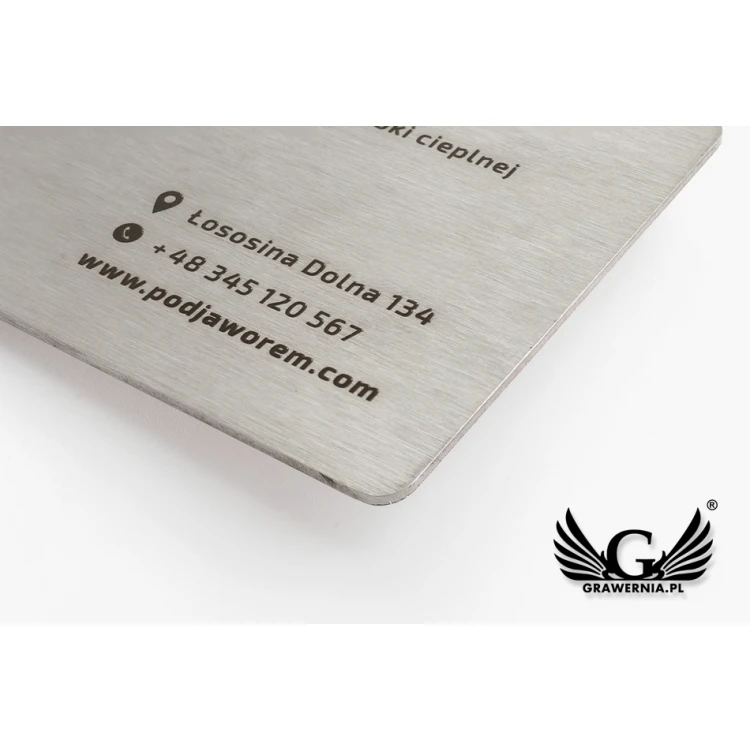 Laser Engraved Steel Business Cards - WIZ032