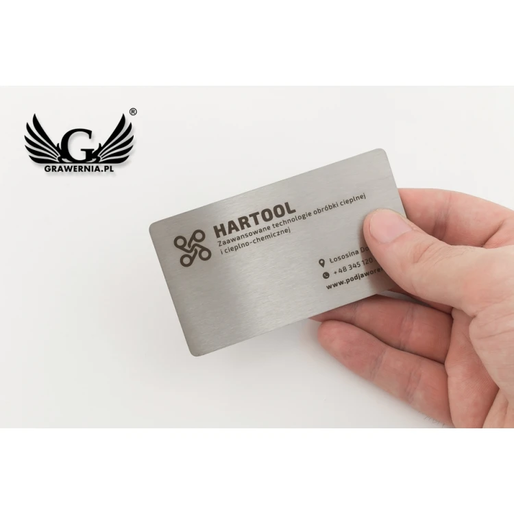 Laser Engraved Steel Business Cards - WIZ032
