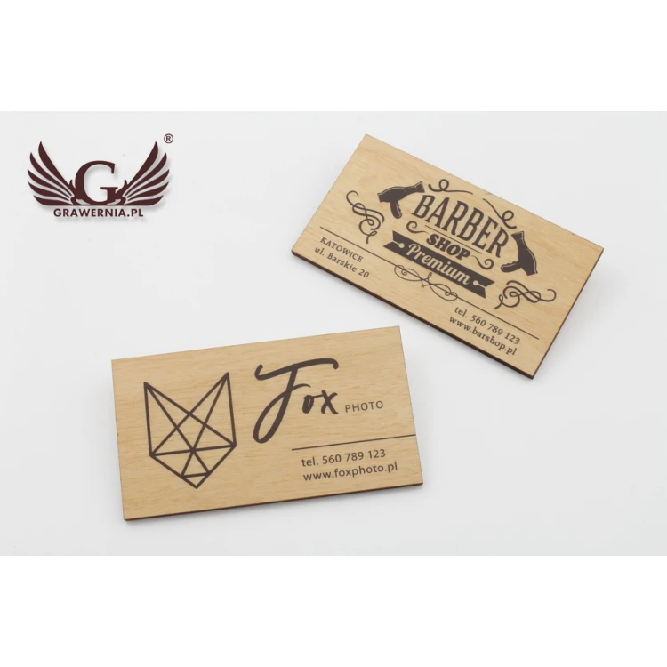Premium Wood Business Cards - Lacquered - UV Print - WZ022