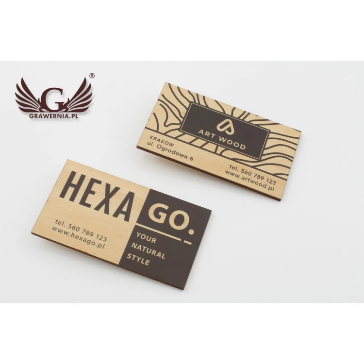 Premium Wood Business Cards - Lacquered - UV Print - WZ022