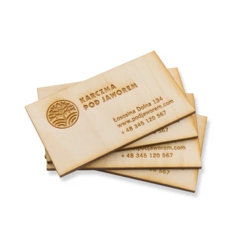 Eco Wooden Business Cards - Raw Unvarnished - Engraved - WZ027