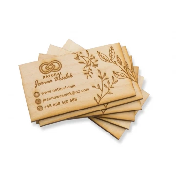 Eco Wooden Business Cards - Raw Unvarnished - Engraved - WZ029