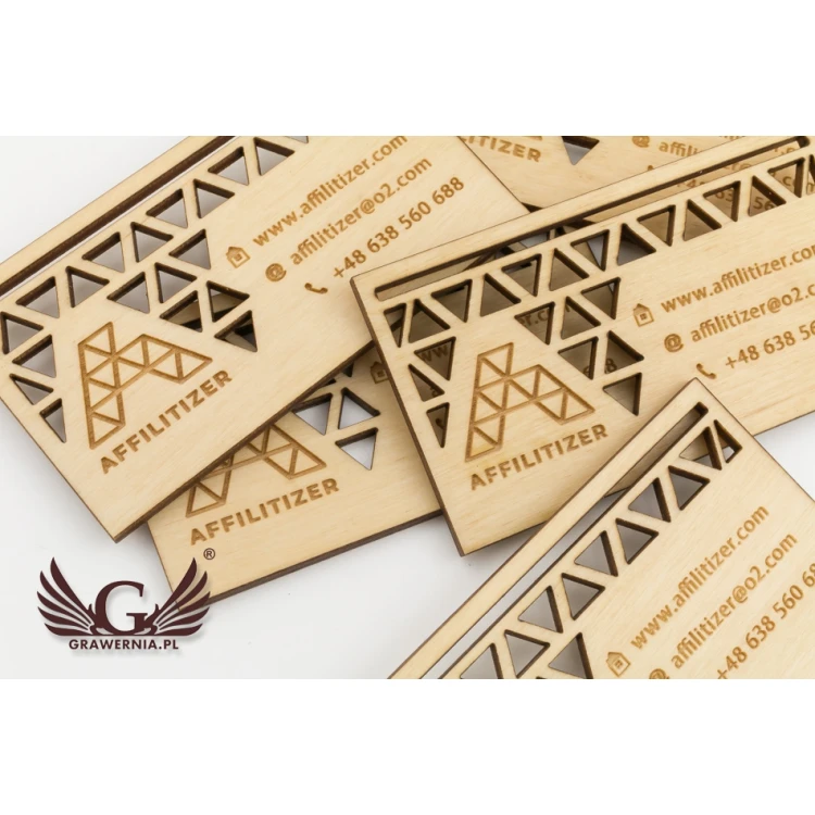 Premium Wood Business Cards - Lacquered - Engraved - WZ024