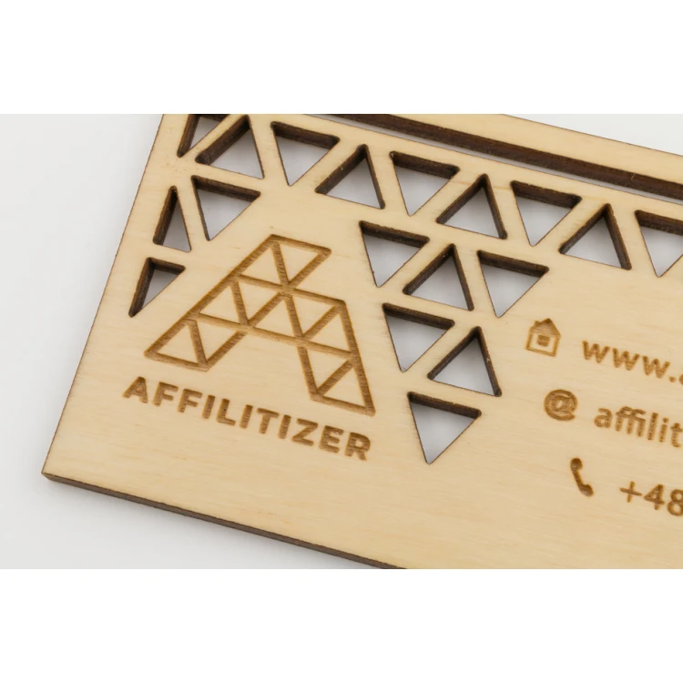 Premium Wood Business Cards - Lacquered - Engraved - WZ024
