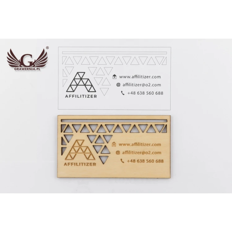 Premium Wood Business Cards - Lacquered - Engraved - WZ024