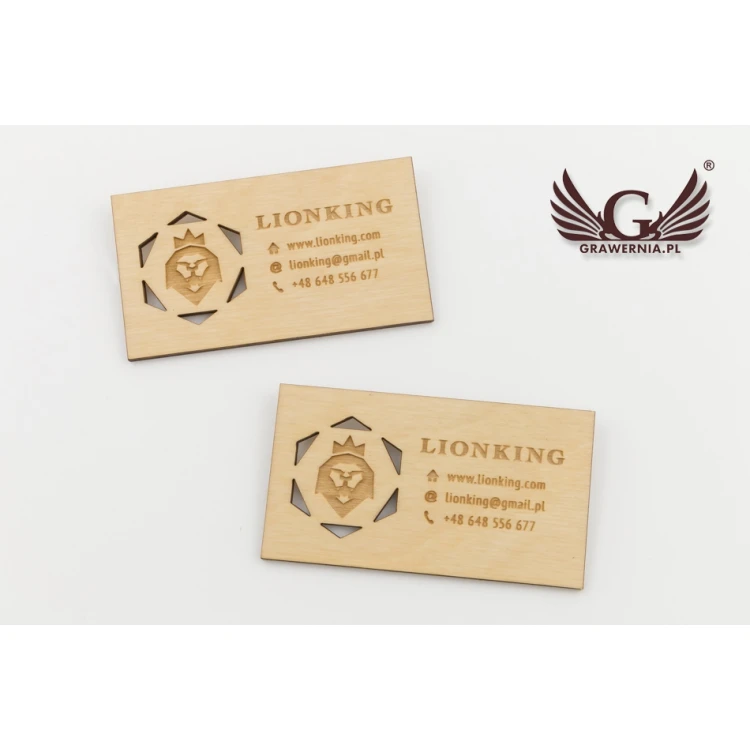 Premium Wood Business Cards - Lacquered - Engraved - WZ023