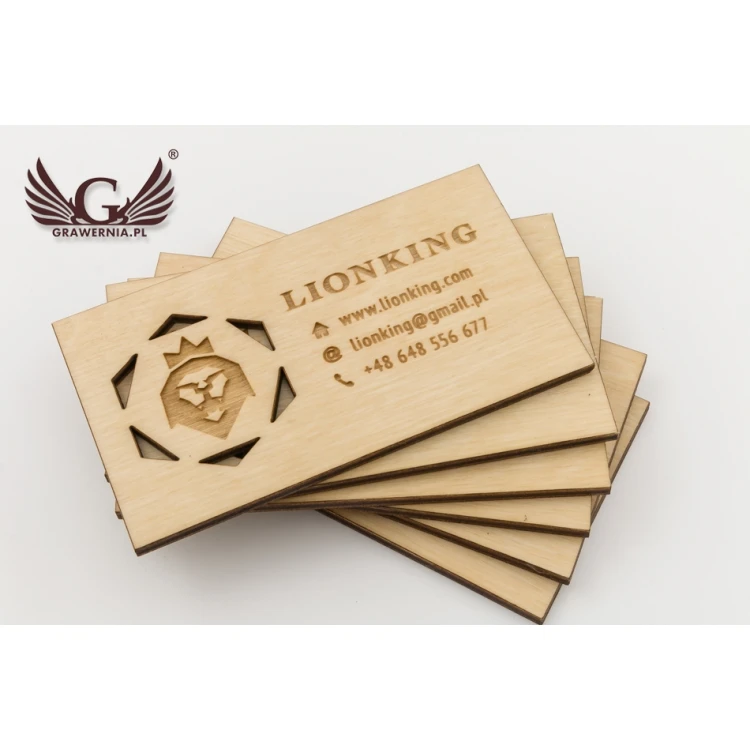 Premium Wood Business Cards - Lacquered - Engraved - WZ023