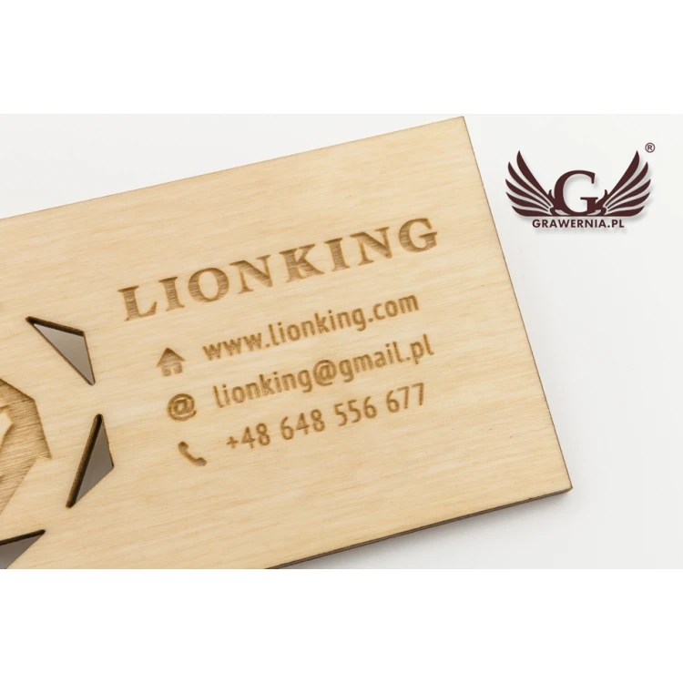 Premium Wood Business Cards - Lacquered - Engraved - WZ023