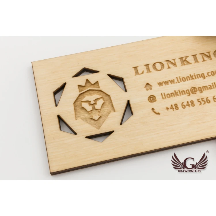 Premium Wood Business Cards - Lacquered - Engraved - WZ023