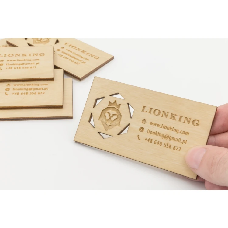Premium Wood Business Cards - Lacquered - Engraved - WZ023