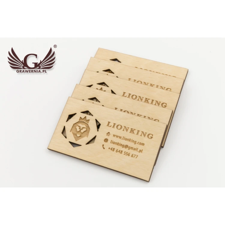 Premium Wood Business Cards - Lacquered - Engraved - WZ023