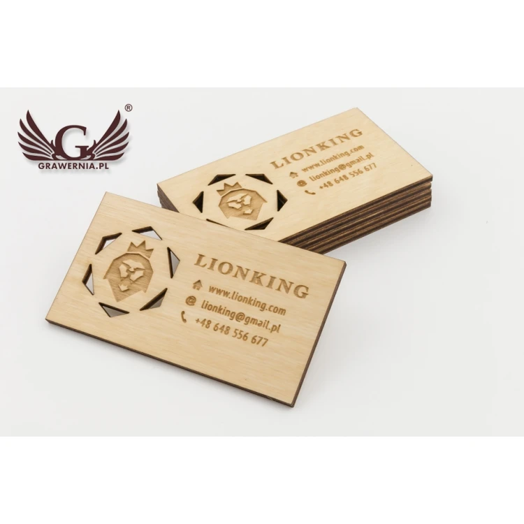 Premium Wood Business Cards - Lacquered - Engraved - WZ023