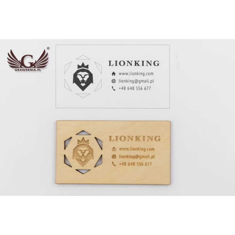 Premium Wood Business Cards - Lacquered - Engraved - WZ023