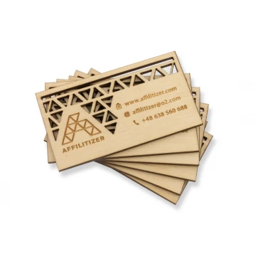 Premium Wood Business Cards - Lacquered - Engraved - WZ024