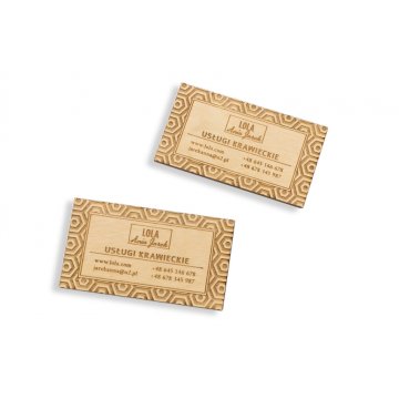 Premium Wood Business Cards - Lacquered - Engraved - WZ026