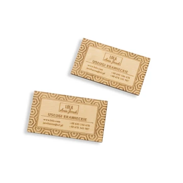 Premium Wood Business Cards - Lacquered - Engraved - WZ026