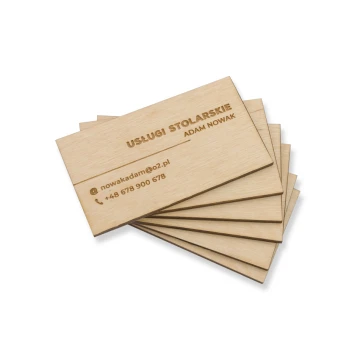 Premium Wood Business Cards - Lacquered - Engraved - WZ025