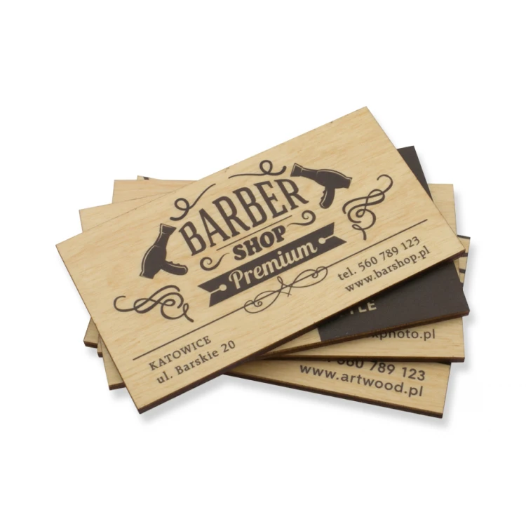 Premium Wood Business Cards - Lacquered - UV Print - WZ022