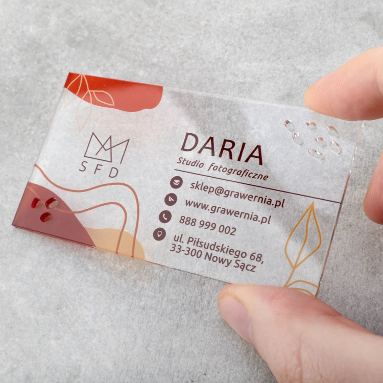 Plexiglass Transparent Business Cards - WIZ042 - Color UV Print