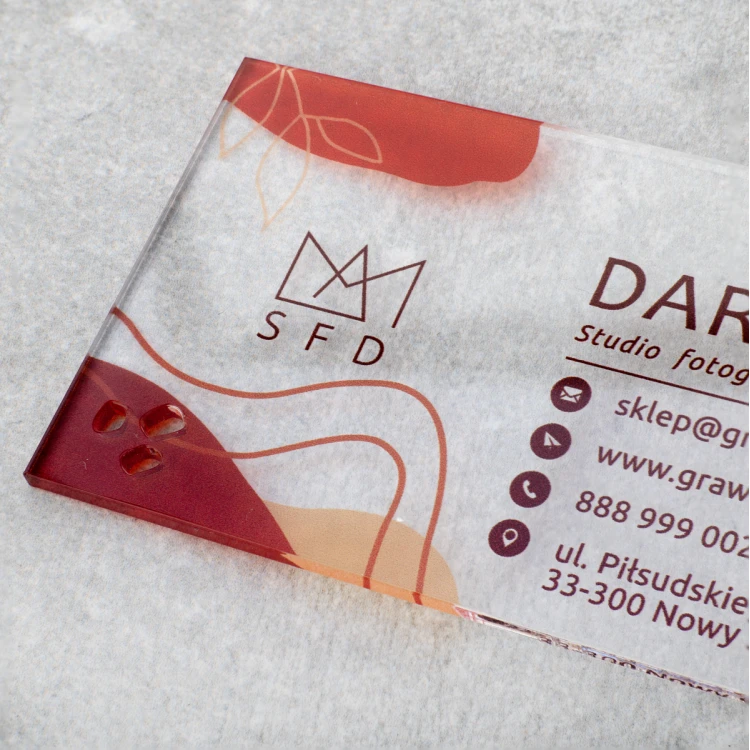Plexiglass Transparent Business Cards - WIZ042 - Color UV Print