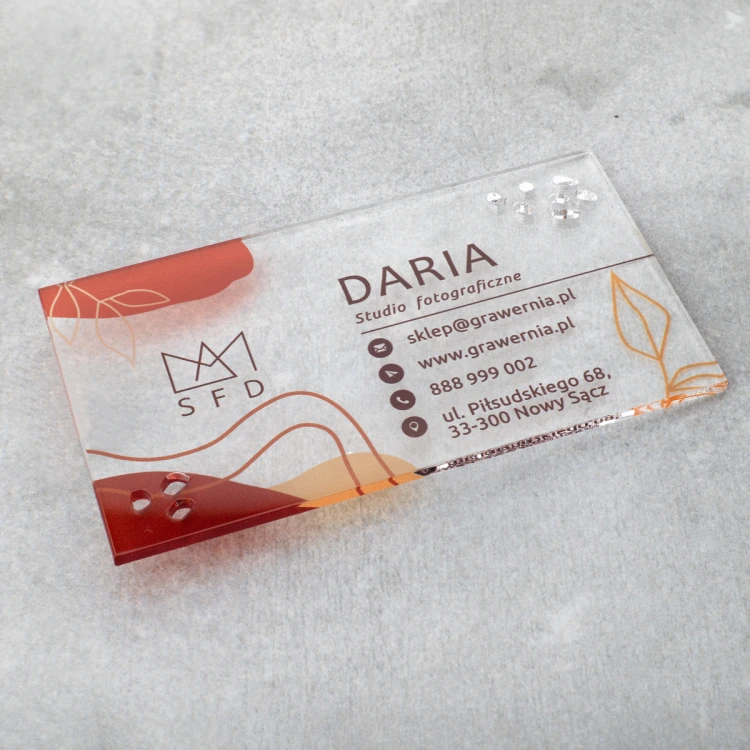 Plexiglass Transparent Business Cards - WIZ042 - Color UV Print