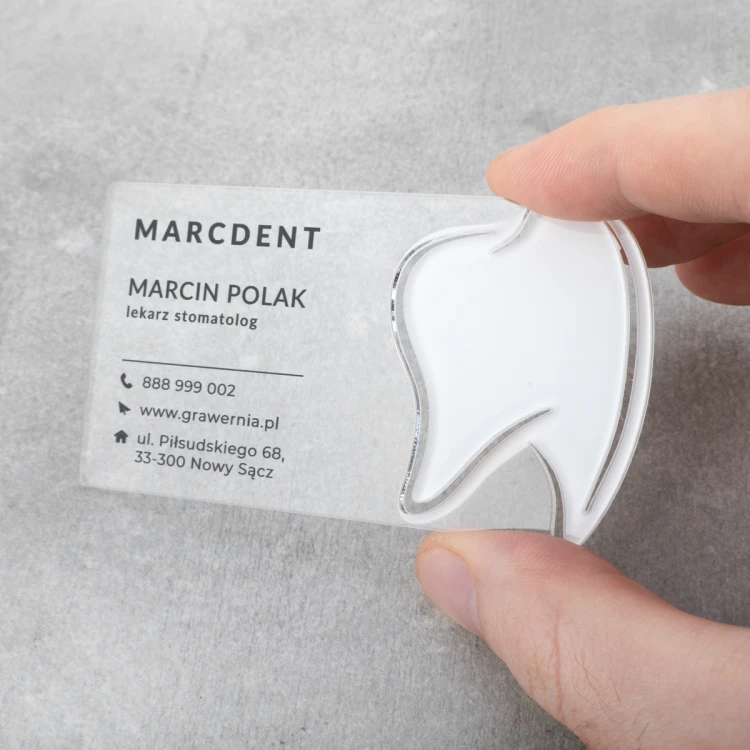 Plexiglass Transparent Business Cards - WIZ043 - Color UV Print