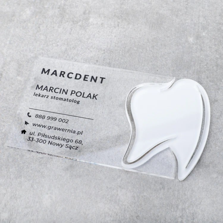 Plexiglass Transparent Business Cards - WIZ043 - Color UV Print
