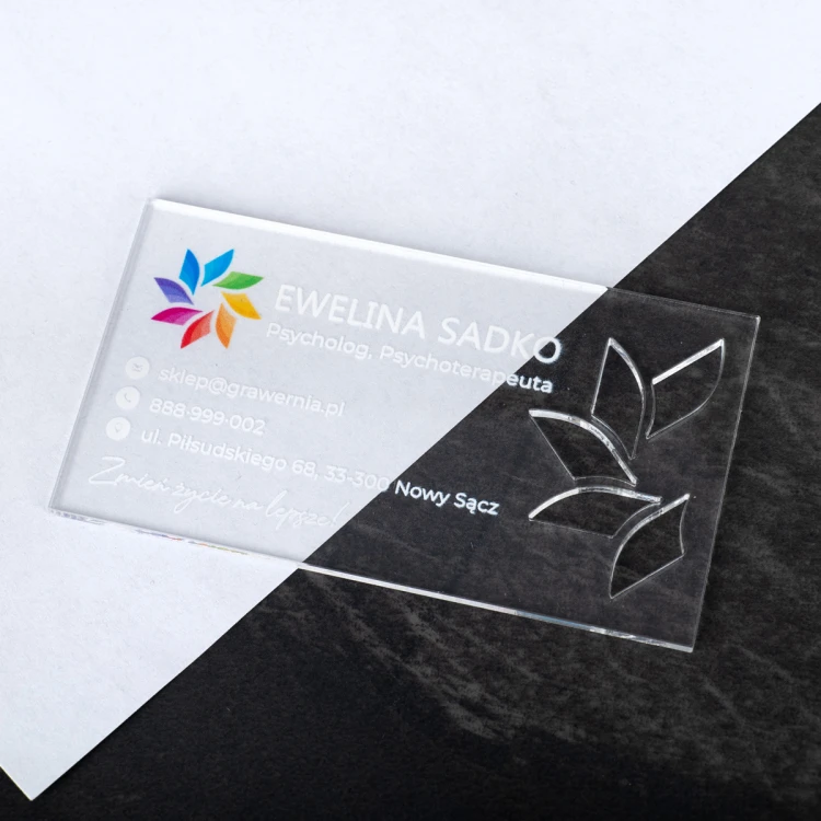 Plexiglass Transparent Business Cards - WIZ045 - Color UV Print