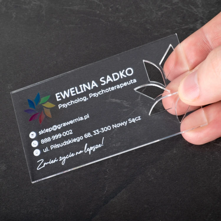 Plexiglass Transparent Business Cards - WIZ045 - Color UV Print