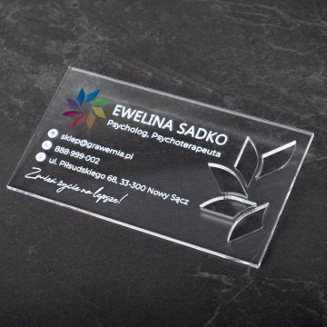 Plexiglass Transparent Business Cards - WIZ045 - Color UV Print