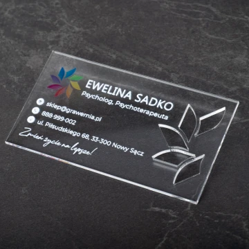 Plexiglass Transparent Business Cards - WIZ045 - Color UV Print