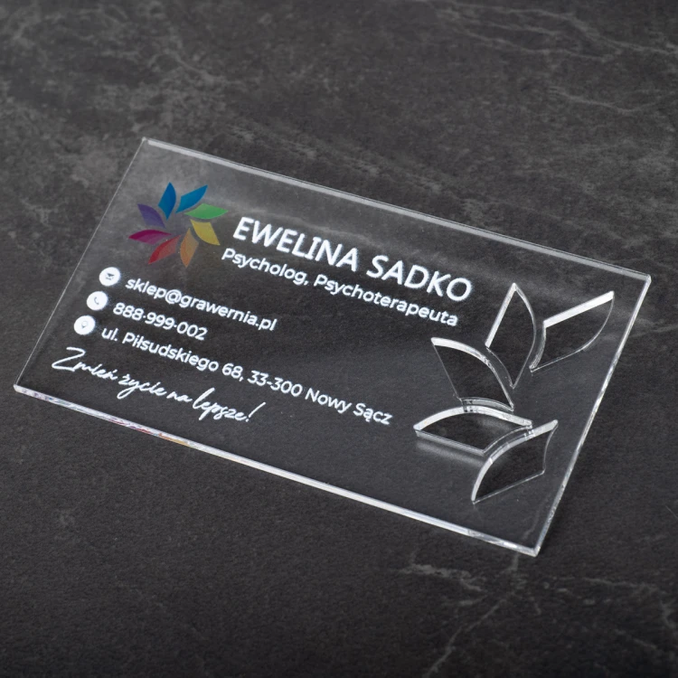Plexiglass Transparent Business Cards - WIZ045 - Color UV Print