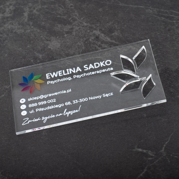 Plexiglass Transparent Business Cards - WIZ045 - Color UV Print