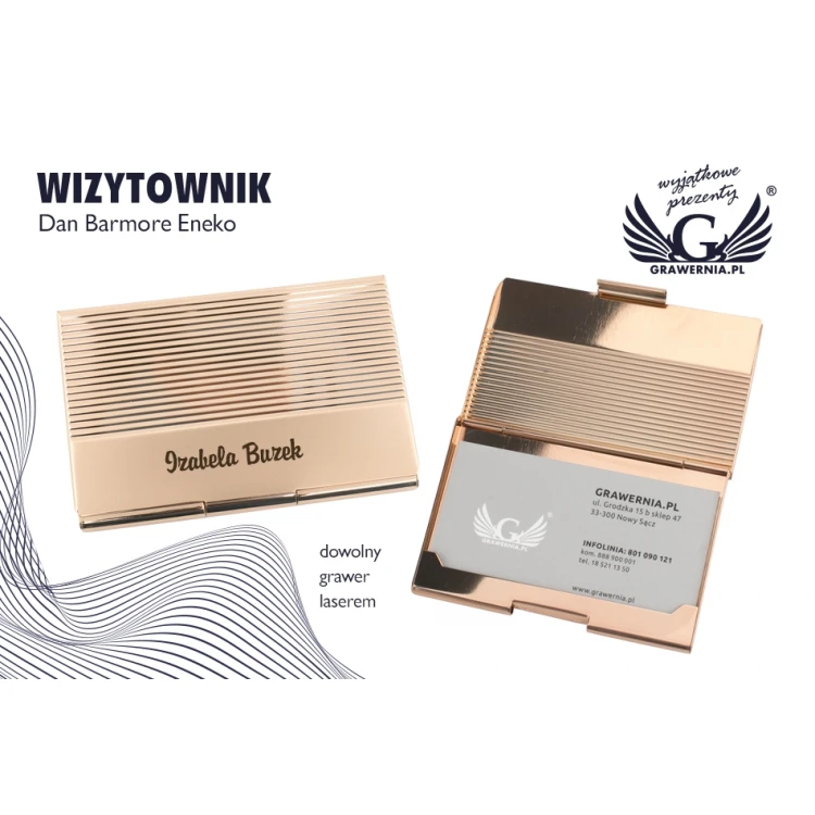 Dan Barmore Eneko Gold Business Card Holder with Engraving - WZ036