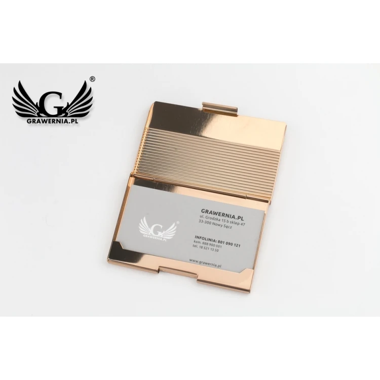 Dan Barmore Eneko Gold Business Card Holder with Engraving - WZ036