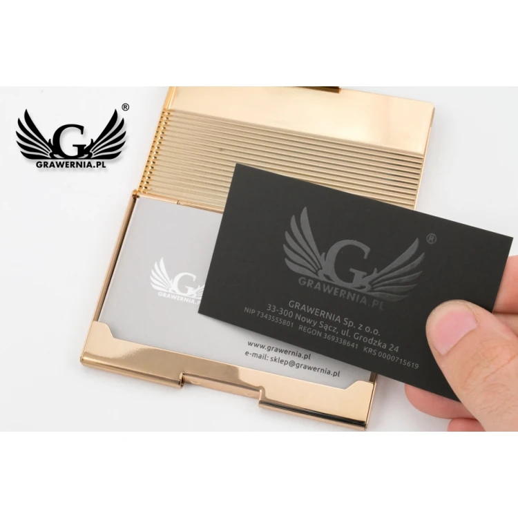 Dan Barmore Eneko Gold Business Card Holder with Engraving - WZ036
