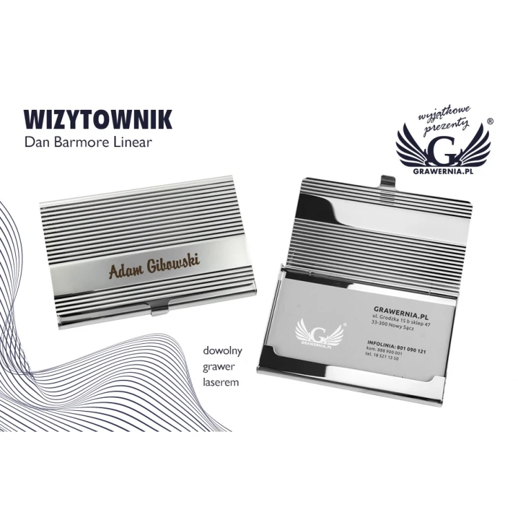 Dan Barmore Linear Business Card Holder with Engraving - WZ035