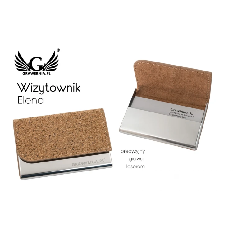 Elena Business Card Holder with Engraving - WZ034