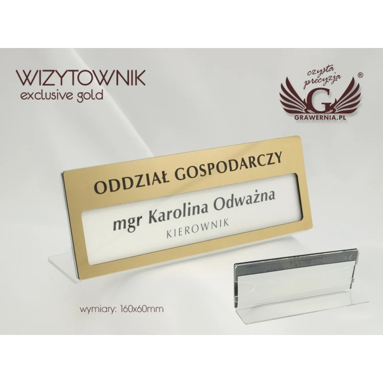 Exclusive Gold Business Card Holder - 160x60mm - Acrylic Model PR008