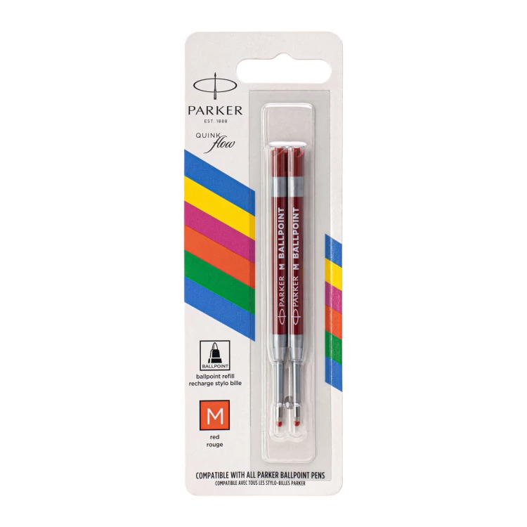 Parker QUINKFLOW Economy ballpoint pen refill - size M (medium) - red ink - WKP009