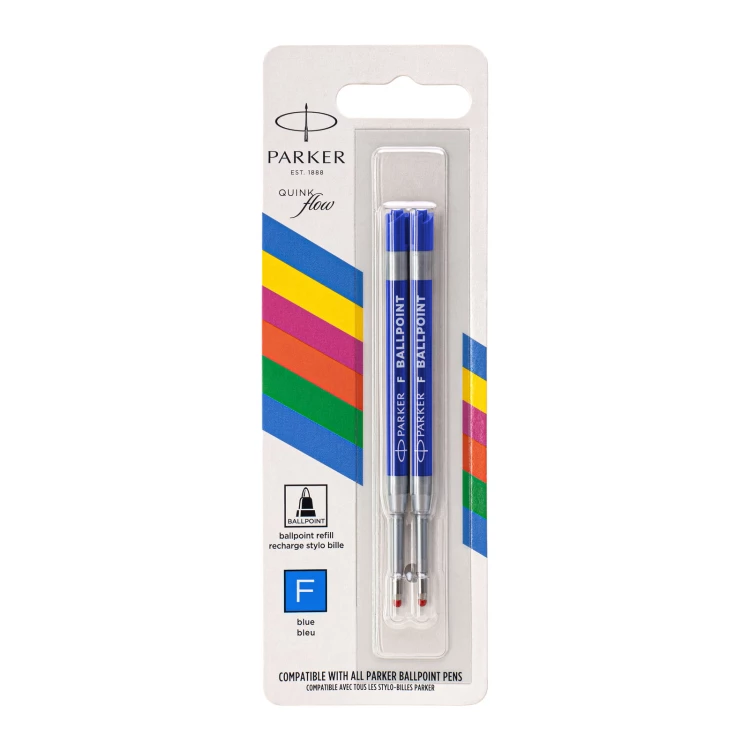Parker QUINKFLOW Economy ballpoint pen refill - size F (fine) - blue ink - WKP012