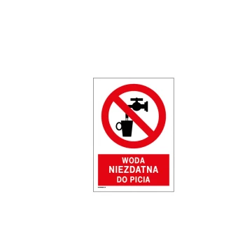Non-potable Water - size 297x210mm (A4) - PVC - UV color print - BHP055