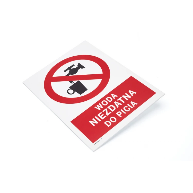 Non-potable Water - size 297x210mm (A4) - PVC - UV color print - BHP055