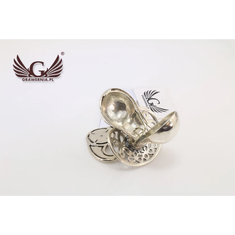 Silver pacifier with a milk tooth compartment - SRB010 design - Holy Baptism Keepsake