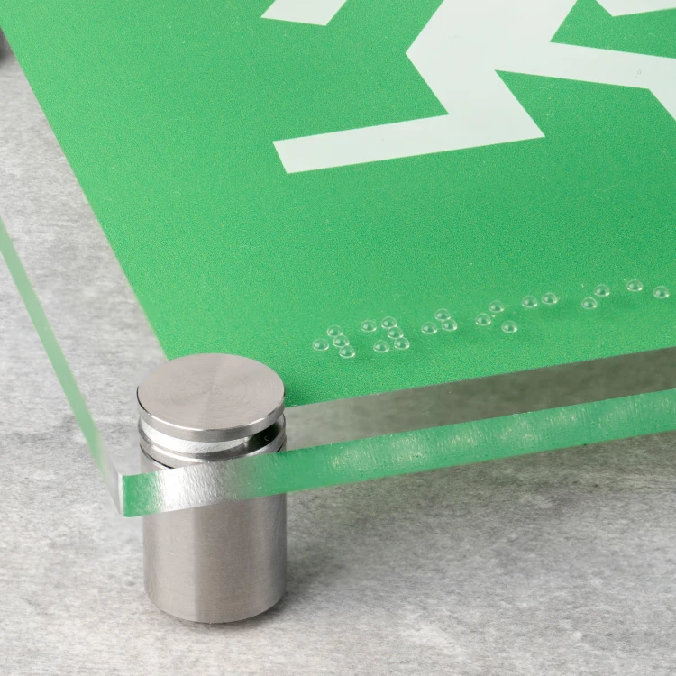 Emergency Exit - Plexi Safety Sign with Braille Lettering - Size 300x150mm - TAB523