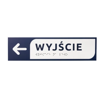 Exit - directional sign made of dibond with Braille script - size 274x72mm - MONO - TAB280