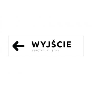 Exit - Directional Sign with Braille Lettering - Size 274x72mm - Hard PVC - SIMPLE - TAB338